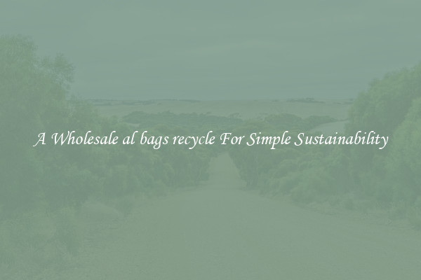  A Wholesale al bags recycle For Simple Sustainability 
