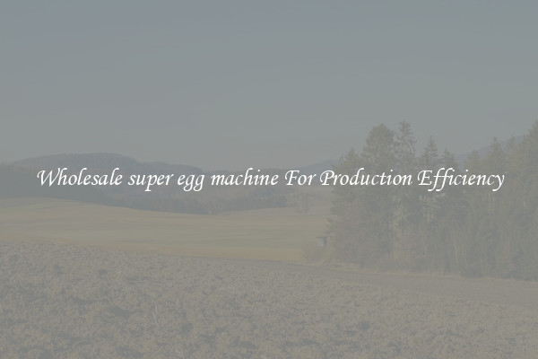 Wholesale super egg machine For Production Efficiency