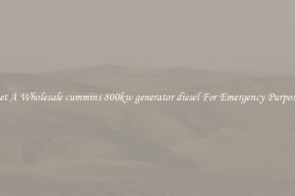 Get A Wholesale cummins 800kw generator diesel For Emergency Purposes