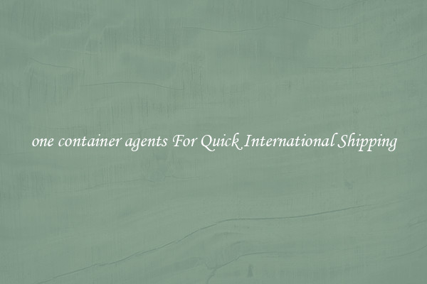 one container agents For Quick International Shipping