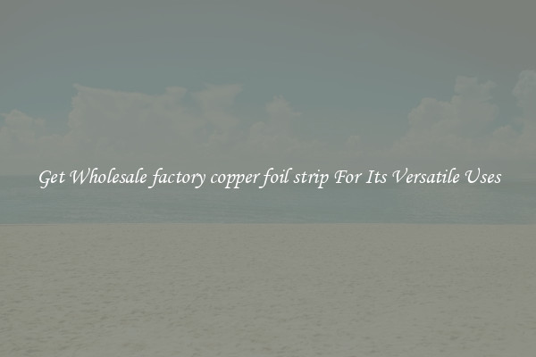 Get Wholesale factory copper foil strip For Its Versatile Uses
