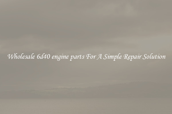 Wholesale 6d40 engine parts For A Simple Repair Solution