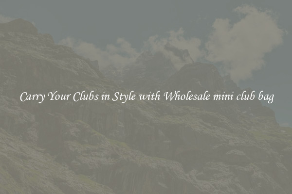 Carry Your Clubs in Style with Wholesale mini club bag
