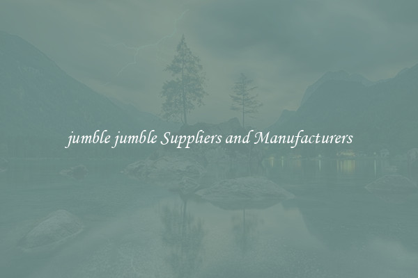 jumble jumble Suppliers and Manufacturers