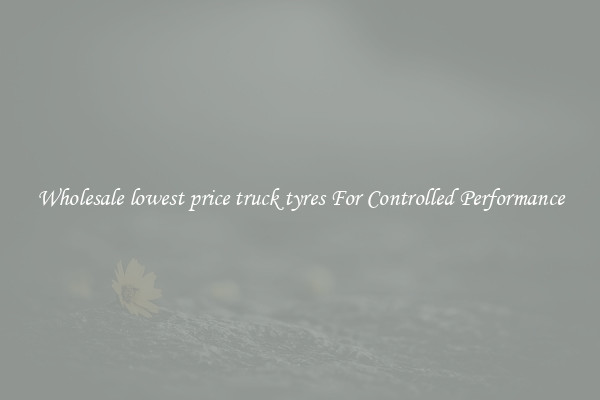 Wholesale lowest price truck tyres For Controlled Performance