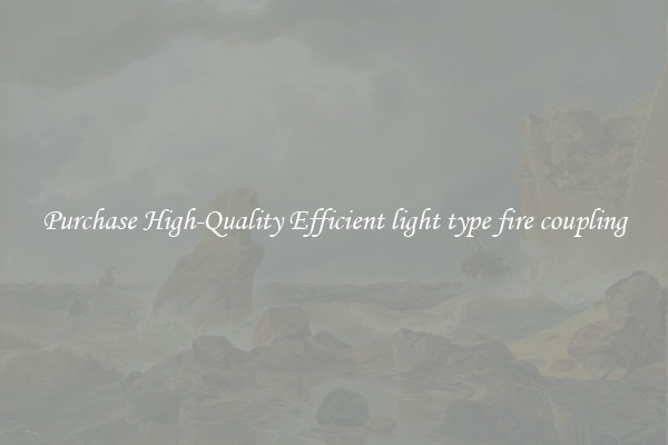 Purchase High-Quality Efficient light type fire coupling